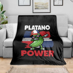 Platano Power Throw Blanket Funny Dominican Republic Flag Baseball TS11 Print Your Wear