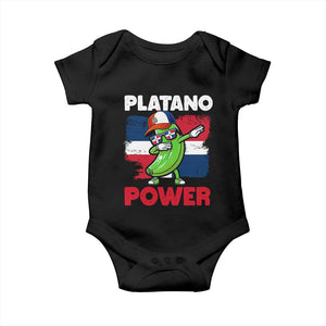 Platano Power Baby Onesie Funny Dominican Republic Flag Baseball TS11 Black Print Your Wear
