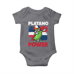 Platano Power Baby Onesie Funny Dominican Republic Flag Baseball TS11 Charcoal Print Your Wear