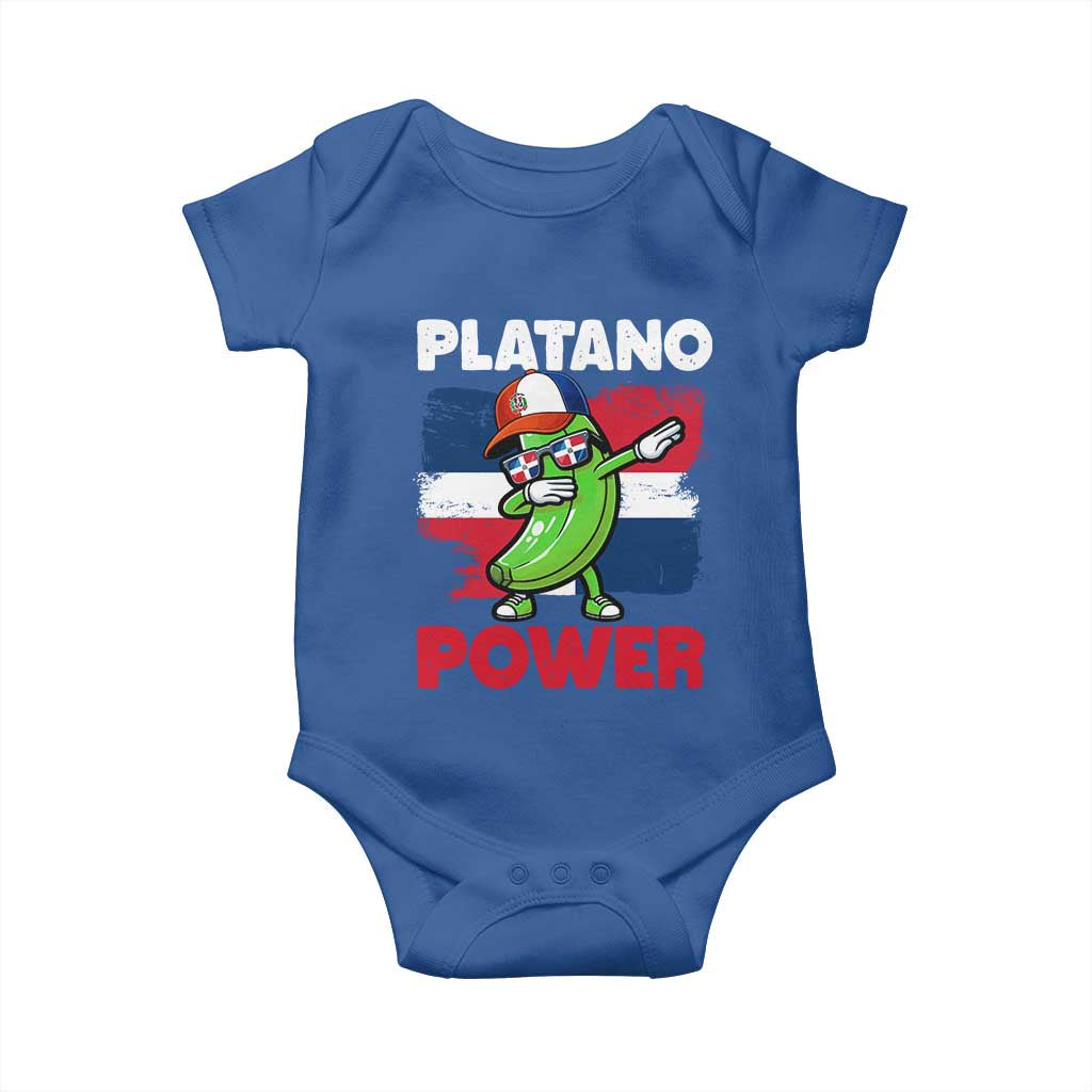 Platano Power Baby Onesie Funny Dominican Republic Flag Baseball TS11 Royal Blue Print Your Wear