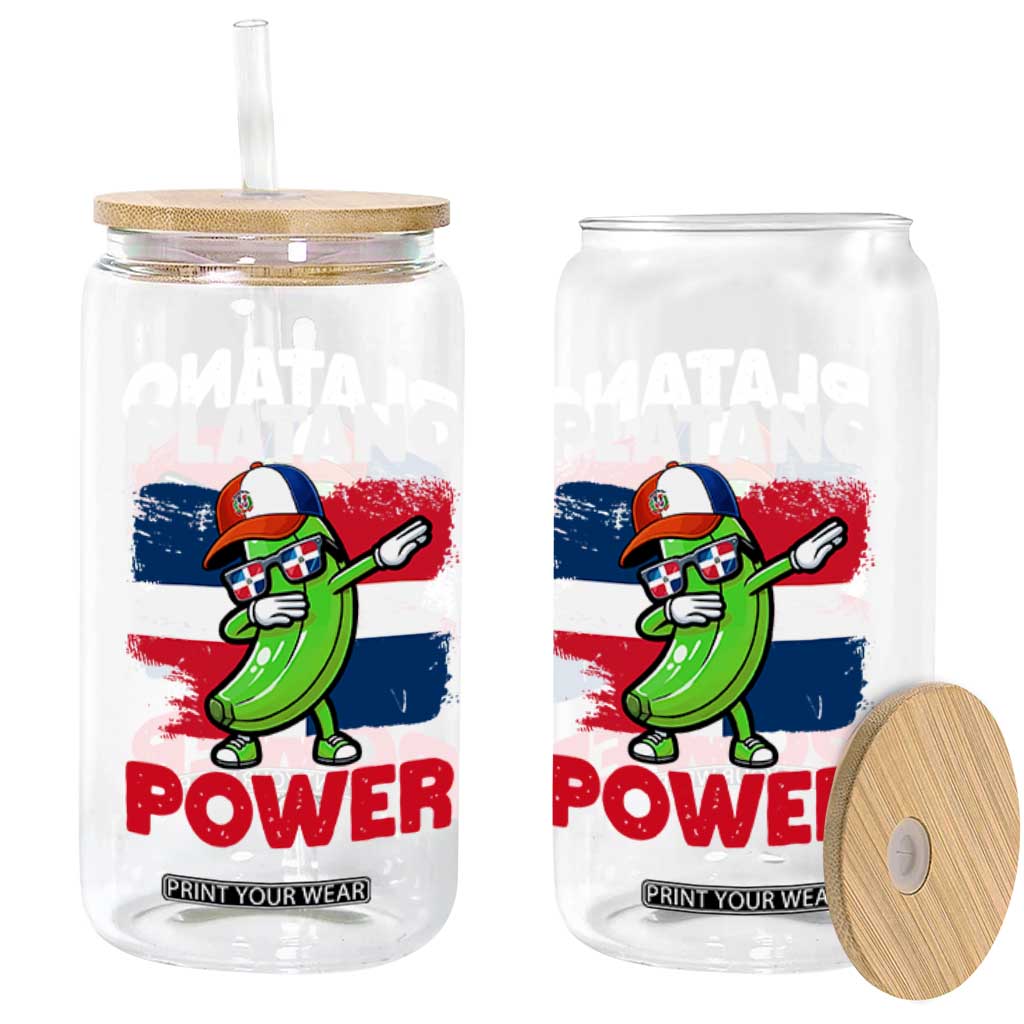 Platano Power Glass Can Funny Dominican Republic Flag Baseball TS11 Print Your Wear