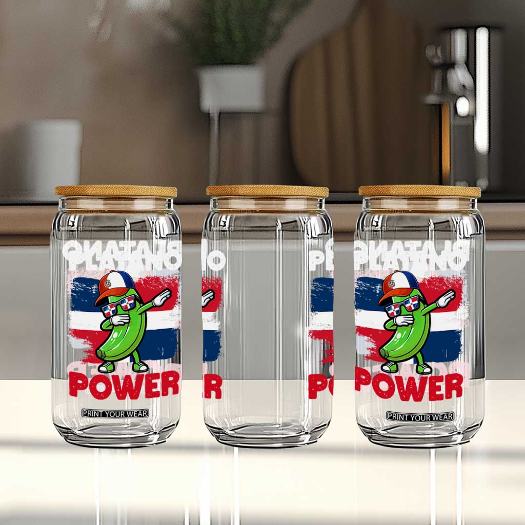 Platano Power Glass Can Funny Dominican Republic Flag Baseball TS11 Print Your Wear
