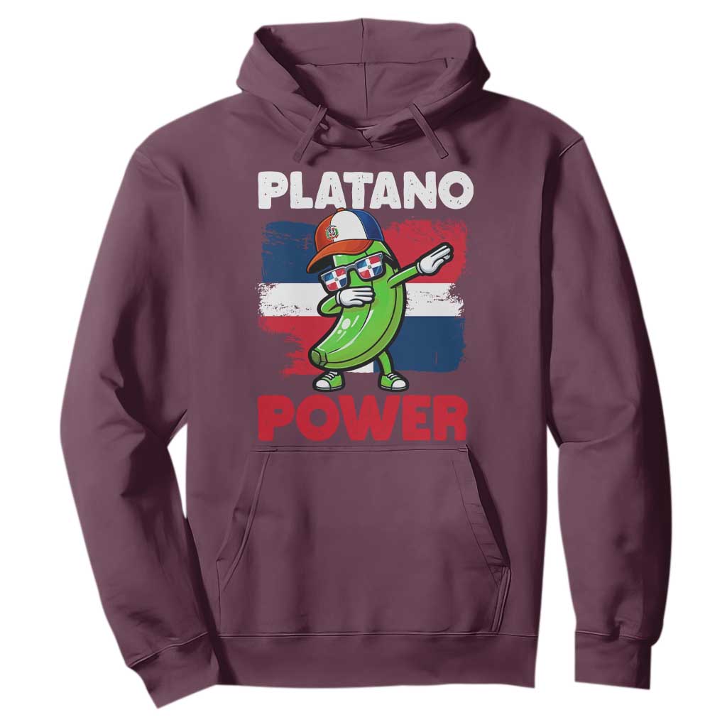 Platano Power Hoodie Funny Dominican Republic Flag Baseball TS11 Maroon Print Your Wear