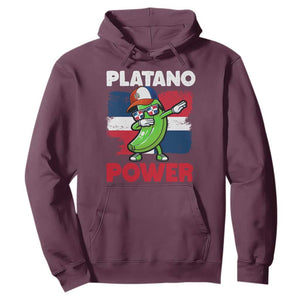 Platano Power Hoodie Funny Dominican Republic Flag Baseball TS11 Maroon Print Your Wear