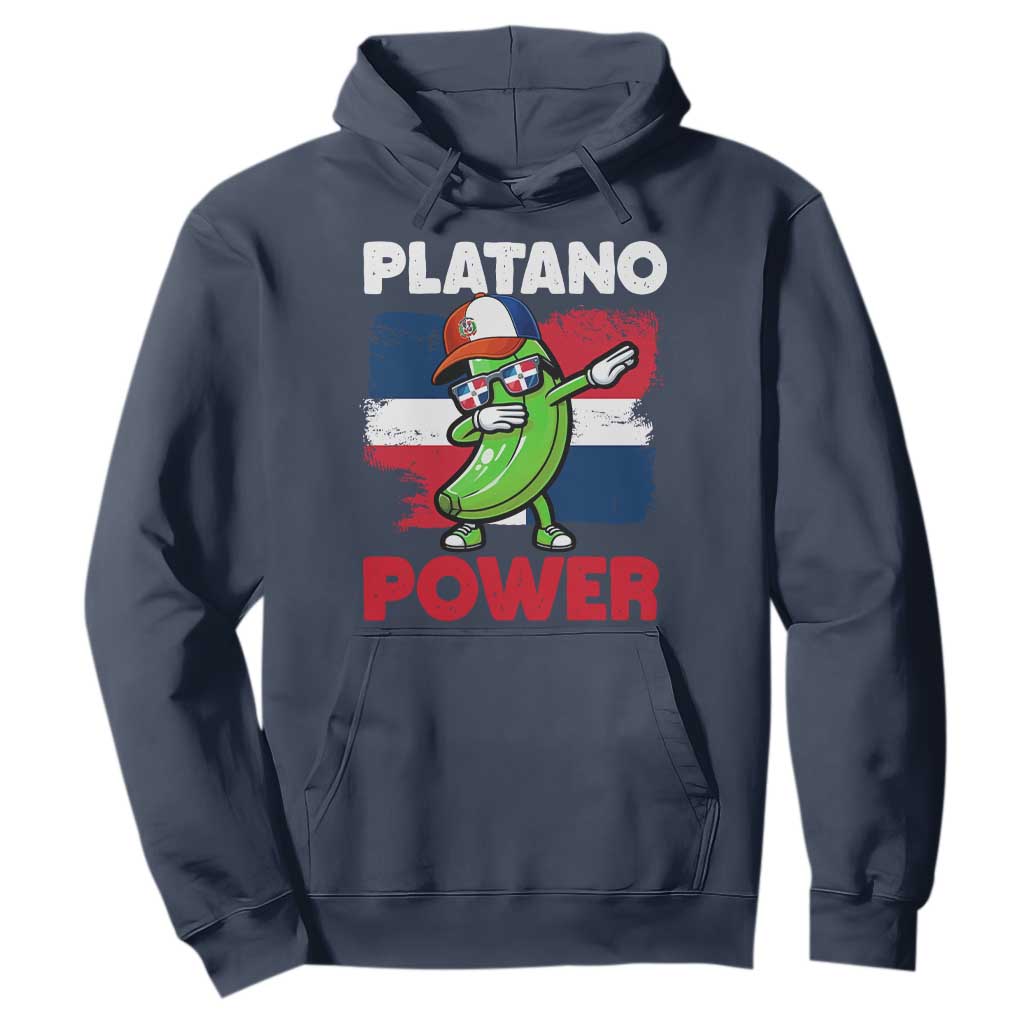 Platano Power Hoodie Funny Dominican Republic Flag Baseball TS11 Navy Print Your Wear