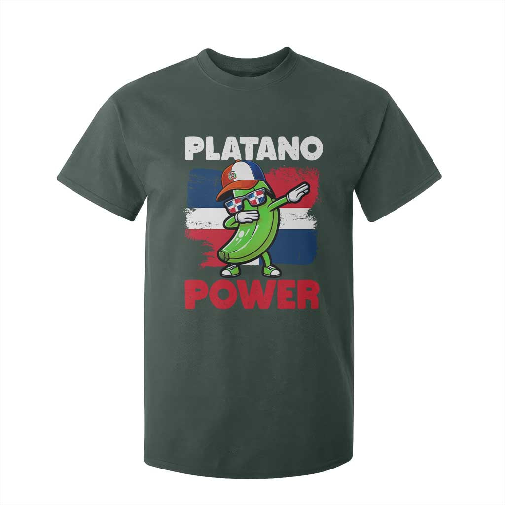Platano Power T Shirt For Kid Funny Dominican Republic Flag Baseball TS11 Dark Forest Green Print Your Wear