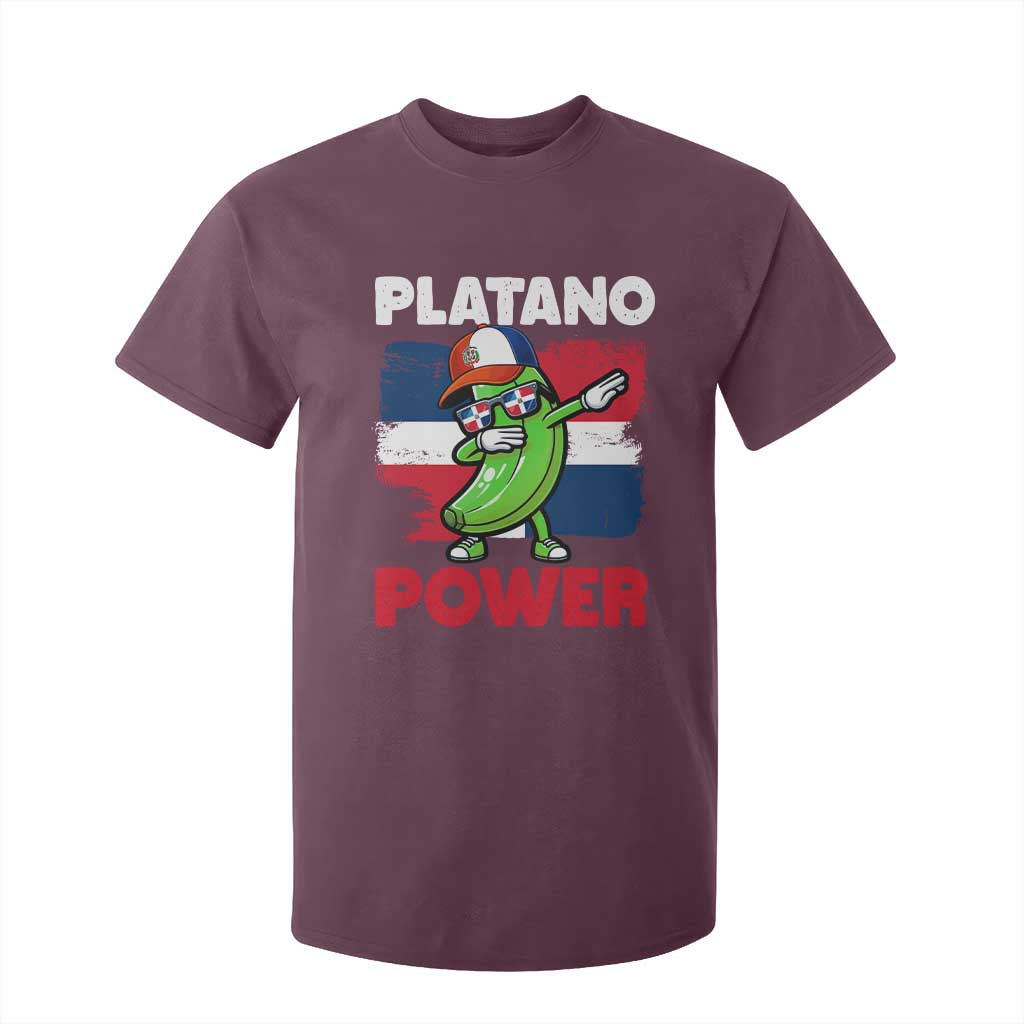 Platano Power T Shirt For Kid Funny Dominican Republic Flag Baseball TS11 Maroon Print Your Wear