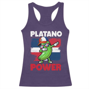 Platano Power Racerback Tank Top Funny Dominican Republic Flag Baseball TS11 Purple Print Your Wear