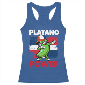 Platano Power Racerback Tank Top Funny Dominican Republic Flag Baseball TS11 Royal Blue Print Your Wear