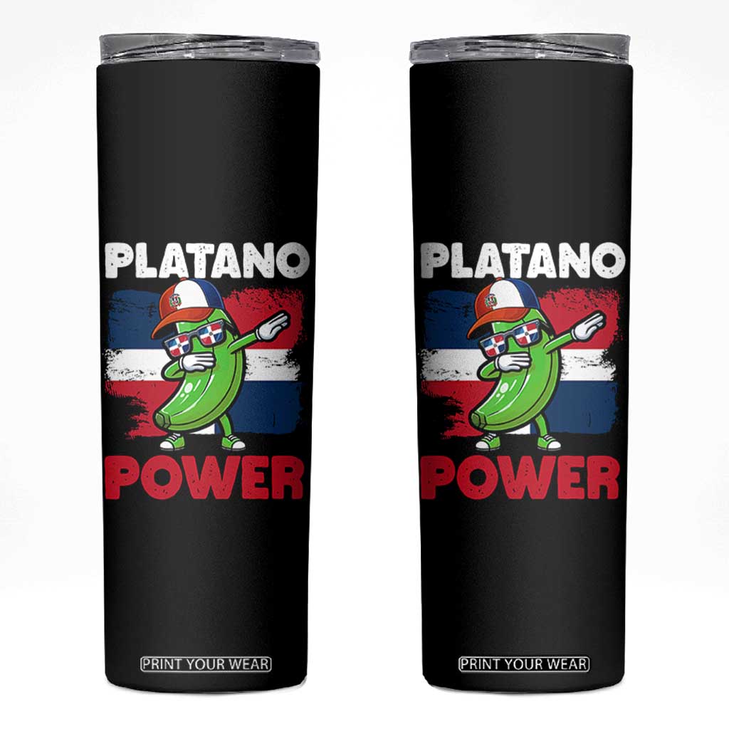 Platano Power Skinny Tumbler Funny Dominican Republic Flag Baseball TS11 Black Print Your Wear