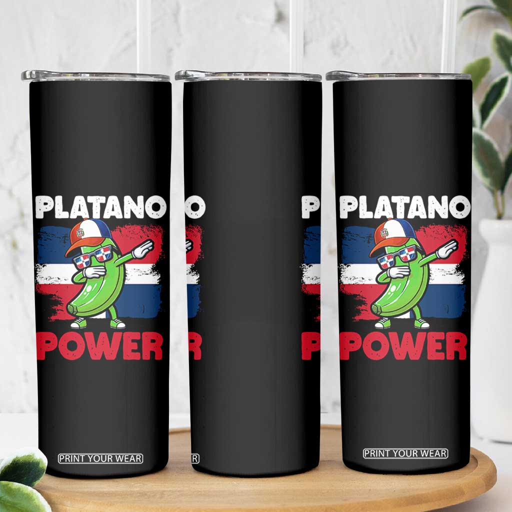 Platano Power Skinny Tumbler Funny Dominican Republic Flag Baseball TS11 Print Your Wear