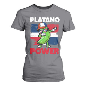 Platano Power T Shirt For Women Funny Dominican Republic Flag Baseball TS11 Charcoal Print Your Wear