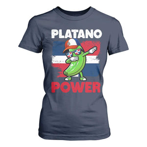 Platano Power T Shirt For Women Funny Dominican Republic Flag Baseball TS11 Navy Print Your Wear