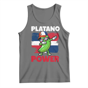 Platano Power Tank Top Funny Dominican Republic Flag Baseball TS11 Black Heather Print Your Wear