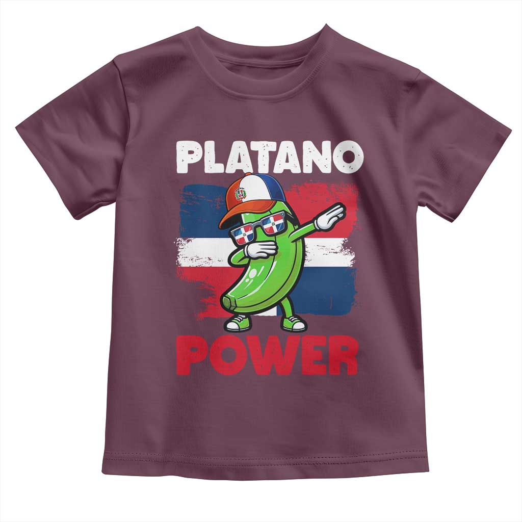 Platano Power Toddler T Shirt Funny Dominican Republic Flag Baseball TS11 Maroon Print Your Wear