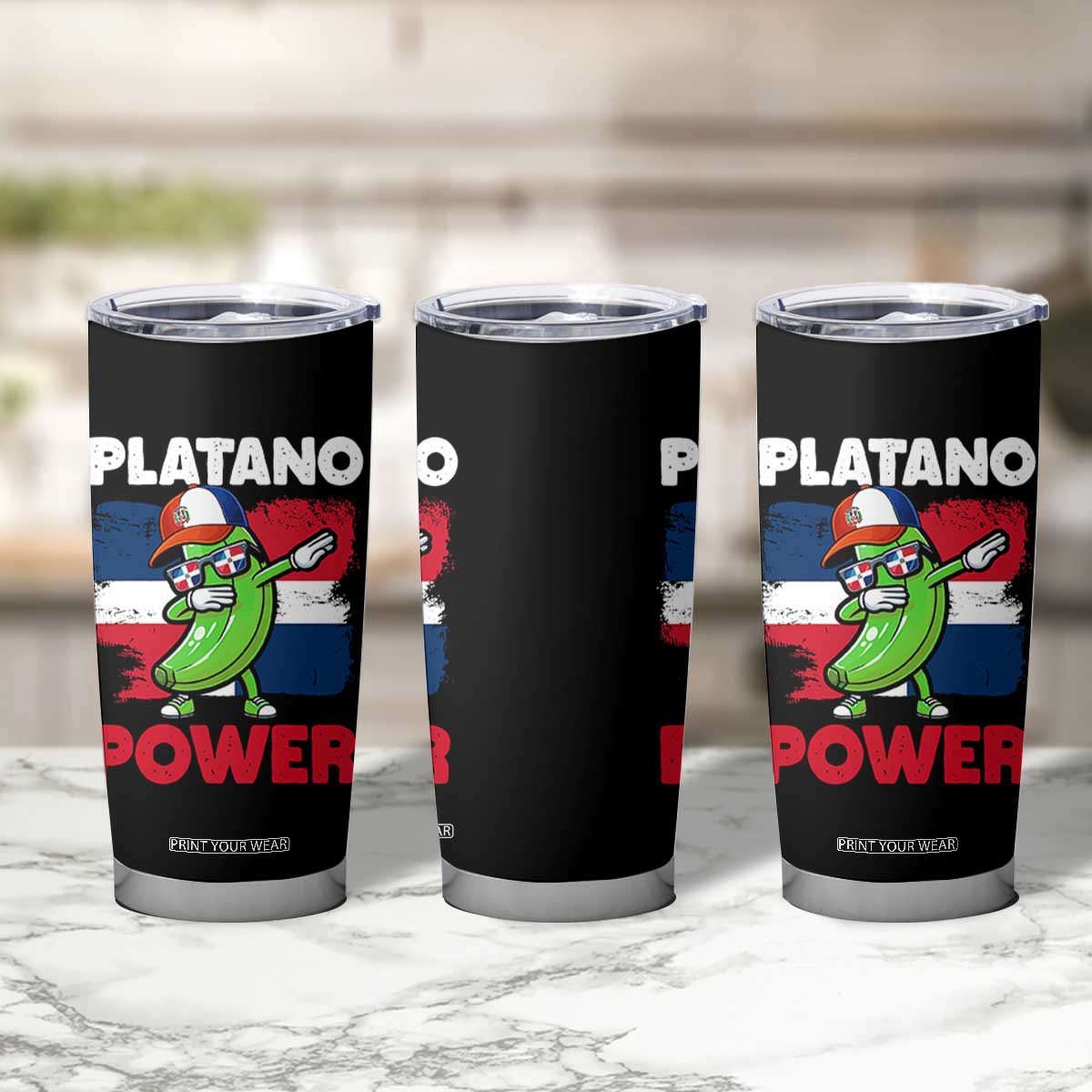 Platano Power Tumbler Cup Funny Dominican Republic Flag Baseball TS11 Print Your Wear