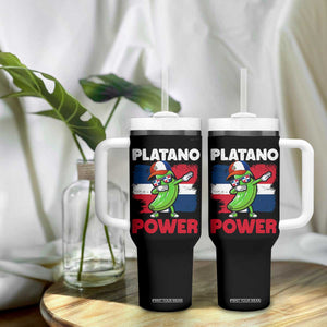 Platano Power Tumbler With Handle Funny Dominican Republic Flag Baseball TS11 Print Your Wear