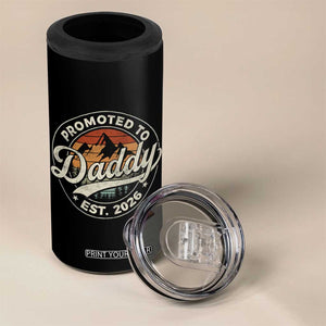 Promoted To Daddy Est 2026 4 in 1 Can Cooler Tumbler Soon to Be Dad Retro Baby Announcement TS11 Print Your Wear