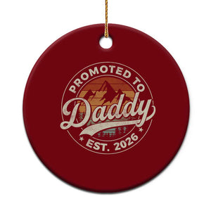 Promoted To Daddy Est 2026 Ceramic Ornament Soon to Be Dad Retro Baby Announcement TS11 1pc Red Print Your Wear