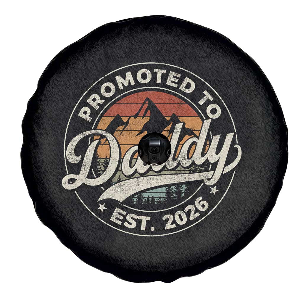 Promoted To Daddy Est 2026 Spare Tire Cover Soon to Be Dad Retro Baby Announcement TS11 Print Your Wear