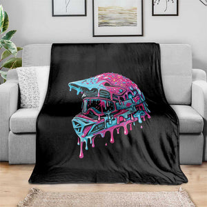 Motocross Helmet Drip Ice Cream Melt Graphic Dirt Bike Racing Throw Blanket TS11 Print Your Wear