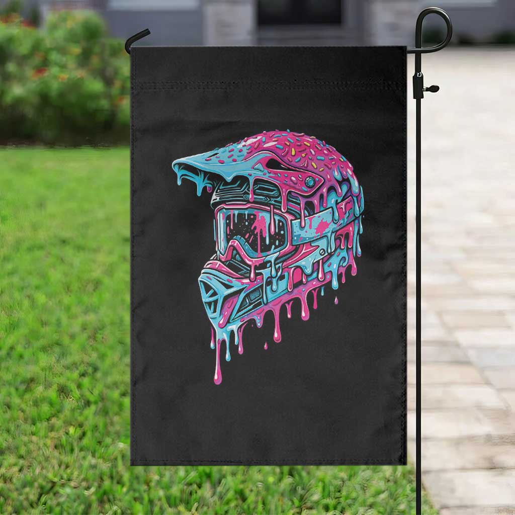 Motocross Helmet Drip Ice Cream Melt Graphic Dirt Bike Racing Garden Flag TS11 Print Your Wear