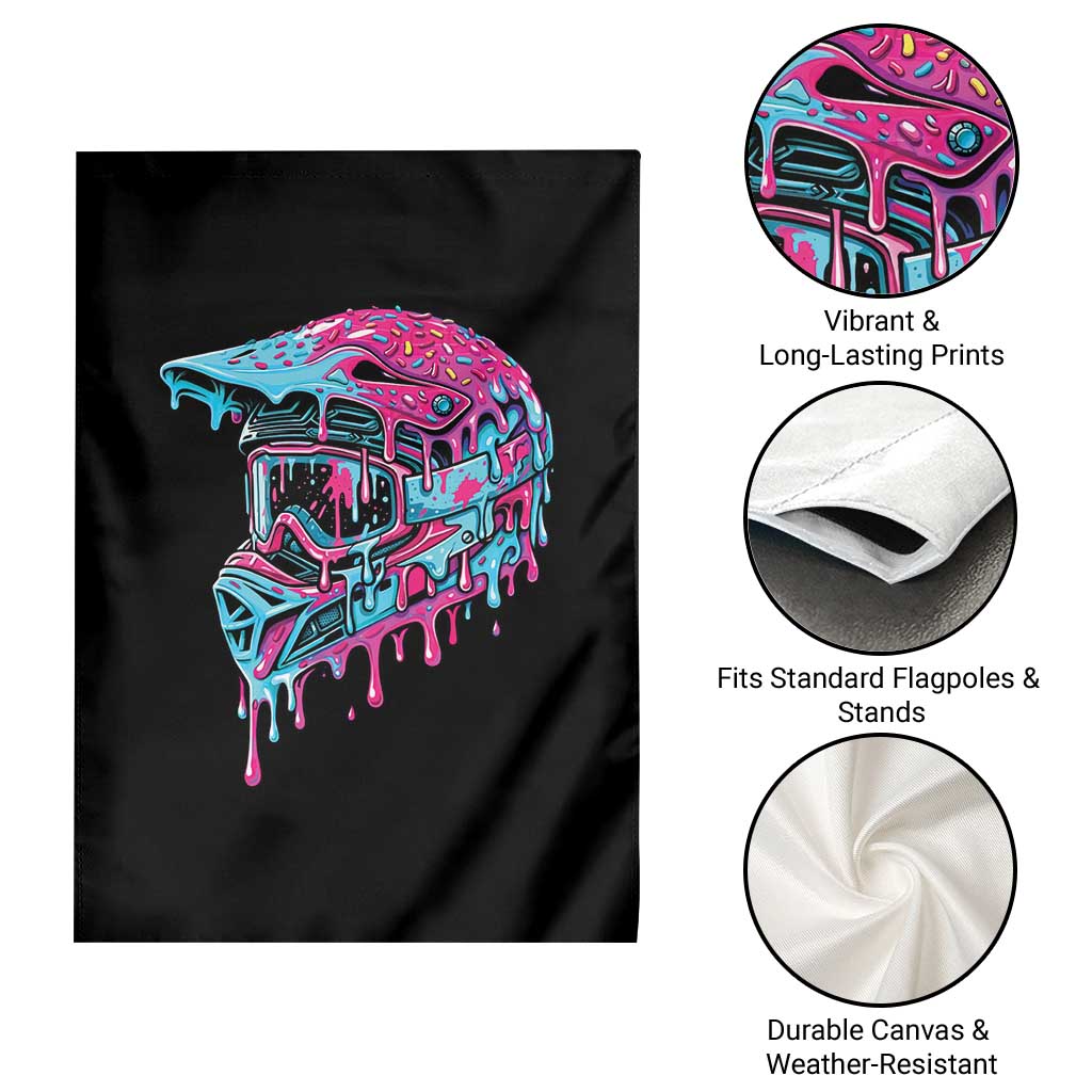 Motocross Helmet Drip Ice Cream Melt Graphic Dirt Bike Racing Garden Flag TS11 Print Your Wear