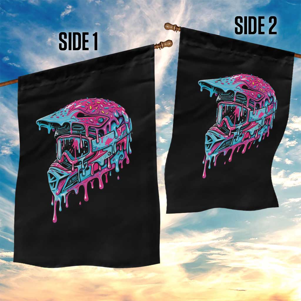Motocross Helmet Drip Ice Cream Melt Graphic Dirt Bike Racing Garden Flag TS11 Print Your Wear