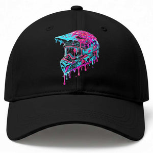Motocross Helmet Drip Ice Cream Melt Graphic Dirt Bike Racing Baseball Cap TS11 Print Your Wear