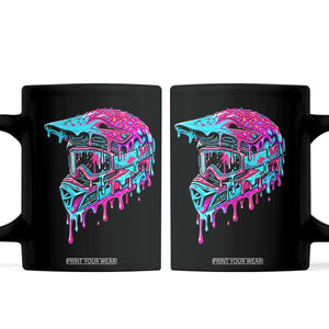 Motocross Helmet Drip Ice Cream Melt Graphic Dirt Bike Racing Coffee Mug TS11 Black Print Your Wear
