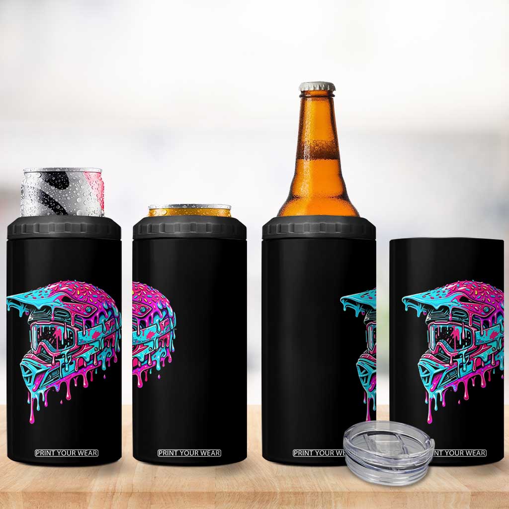 Motocross Helmet Drip Ice Cream Melt Graphic Dirt Bike Racing 4 in 1 Can Cooler Tumbler TS11 Print Your Wear