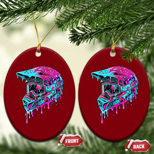 Motocross Helmet Drip Ice Cream Melt Graphic Dirt Bike Racing Ceramic Ornament TS11 Print Your Wear