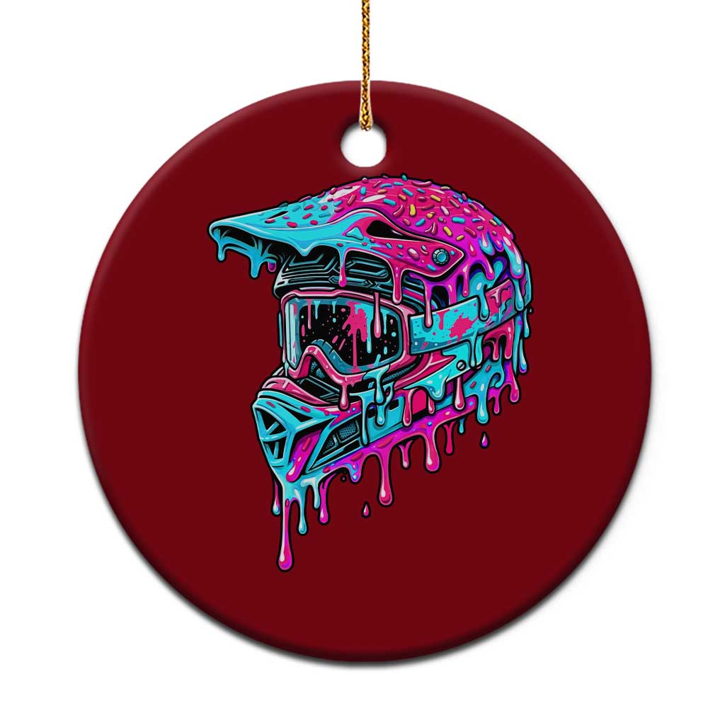 Motocross Helmet Drip Ice Cream Melt Graphic Dirt Bike Racing Ceramic Ornament TS11 1pc Red Print Your Wear