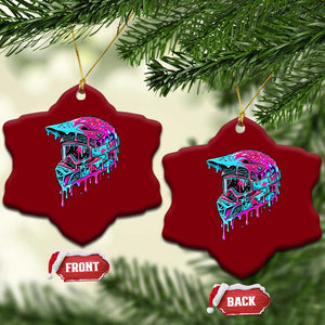 Motocross Helmet Drip Ice Cream Melt Graphic Dirt Bike Racing Ceramic Ornament TS11 Print Your Wear