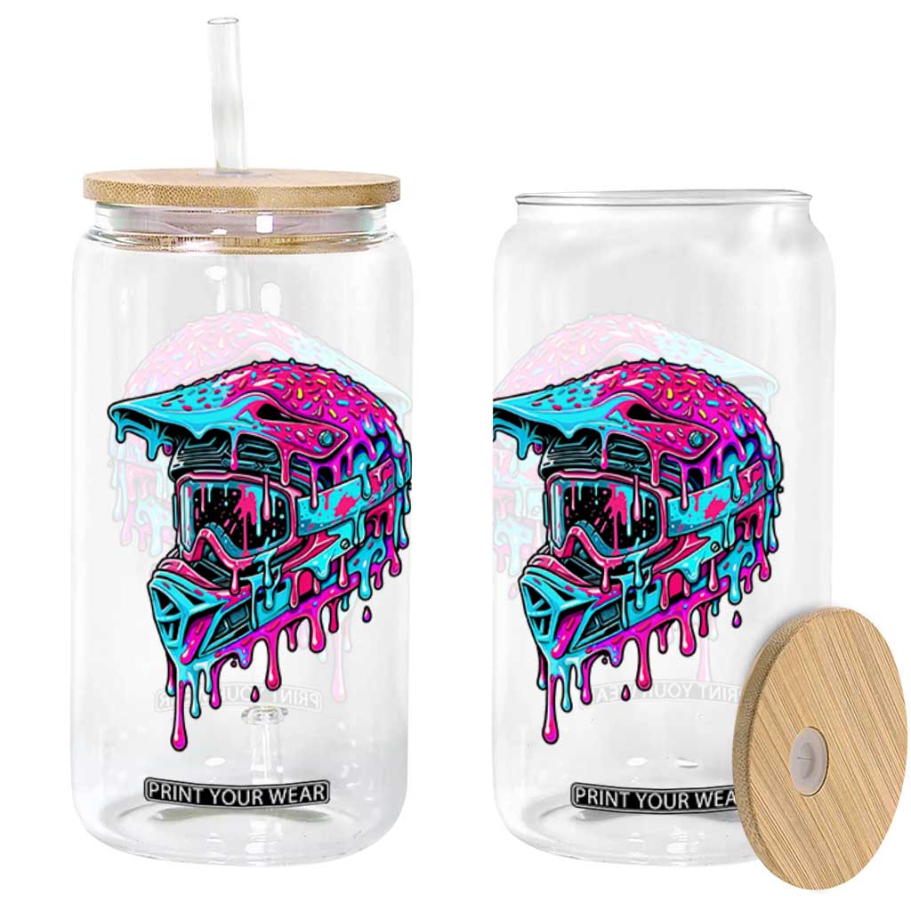 Motocross Helmet Drip Ice Cream Melt Graphic Dirt Bike Racing Glass Can TS11 Print Your Wear
