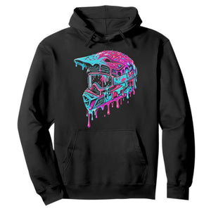 Motocross Helmet Drip Ice Cream Melt Graphic Dirt Bike Racing Hoodie TS11 Black Print Your Wear