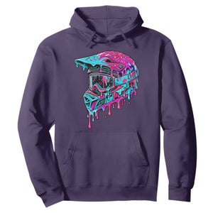 Motocross Helmet Drip Ice Cream Melt Graphic Dirt Bike Racing Hoodie TS11 Purple Print Your Wear