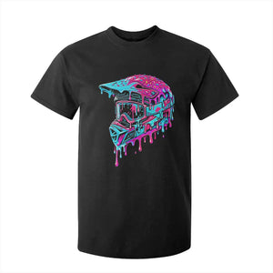 Motocross Helmet Drip Ice Cream Melt Graphic Dirt Bike Racing T Shirt For Kid TS11 Black Print Your Wear