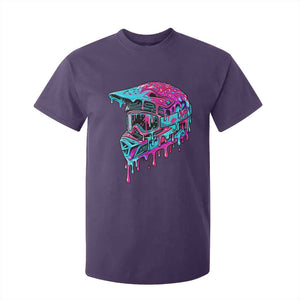 Motocross Helmet Drip Ice Cream Melt Graphic Dirt Bike Racing T Shirt For Kid TS11 Purple Print Your Wear