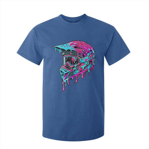 Motocross Helmet Drip Ice Cream Melt Graphic Dirt Bike Racing T Shirt For Kid TS11 Royal Blue Print Your Wear