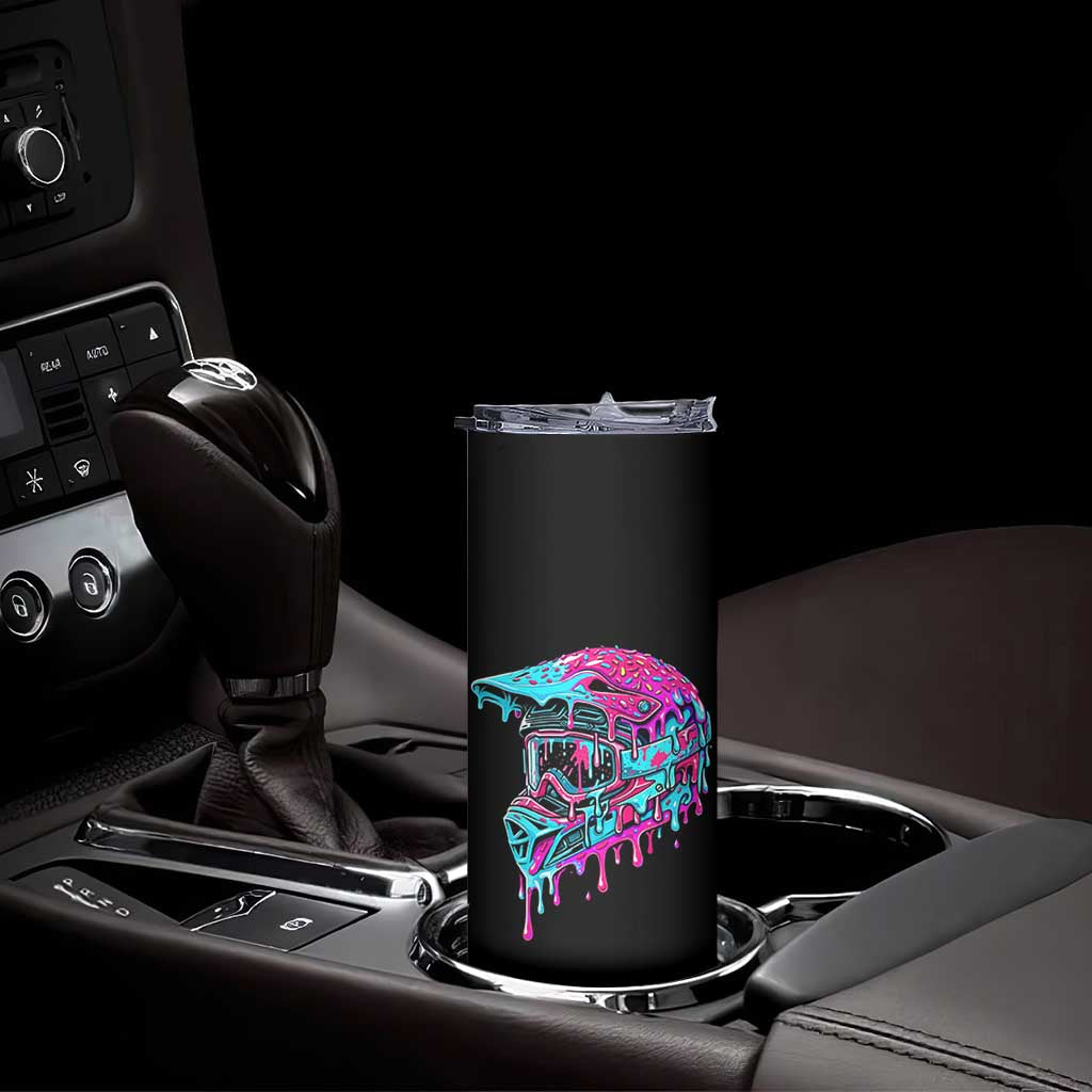 Motocross Helmet Drip Ice Cream Melt Graphic Dirt Bike Racing Skinny Tumbler TS11 Print Your Wear