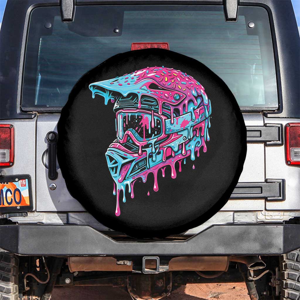 Motocross Helmet Drip Ice Cream Melt Graphic Dirt Bike Racing Spare Tire Cover TS11 No hole Black Print Your Wear