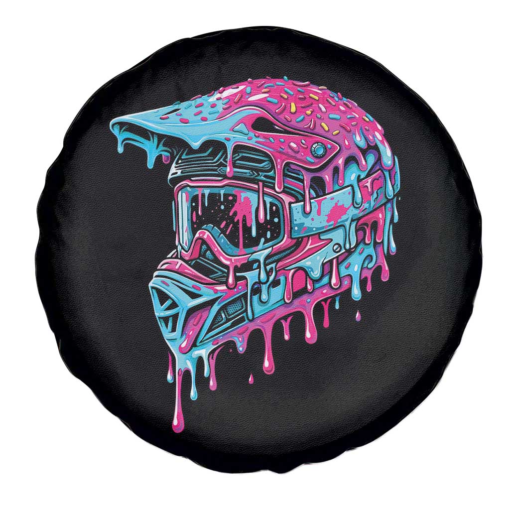 Motocross Helmet Drip Ice Cream Melt Graphic Dirt Bike Racing Spare Tire Cover TS11 Print Your Wear