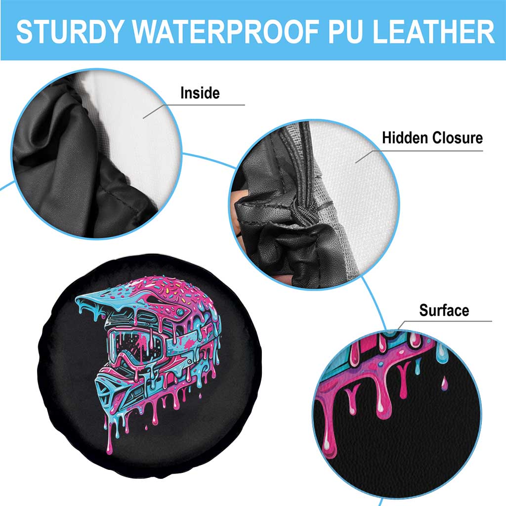 Motocross Helmet Drip Ice Cream Melt Graphic Dirt Bike Racing Spare Tire Cover TS11 Print Your Wear
