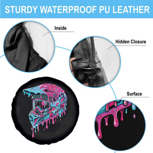 Motocross Helmet Drip Ice Cream Melt Graphic Dirt Bike Racing Spare Tire Cover TS11 Print Your Wear