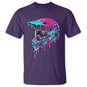 Motocross Helmet Drip Ice Cream Melt Graphic Dirt Bike Racing T Shirt TS11 Purple Print Your Wear