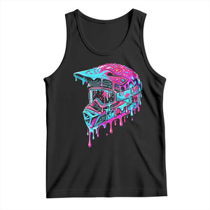 Motocross Helmet Drip Ice Cream Melt Graphic Dirt Bike Racing Tank Top TS11 Black Print Your Wear