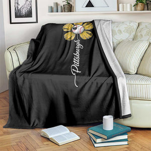 Pittsburgh Sport Retro Baseball Flower Throw Blanket Funny Game Day TS11 Print Your Wear