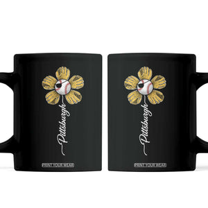 Pittsburgh Sport Retro Baseball Flower Coffee Mug Funny Game Day TS11 Black Print Your Wear