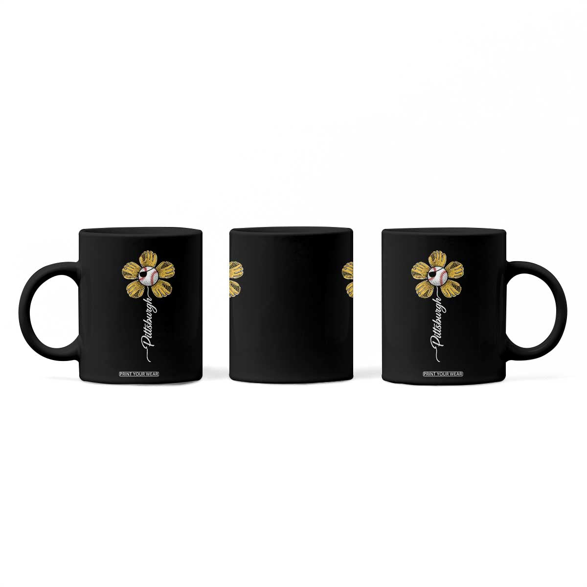 Pittsburgh Sport Retro Baseball Flower Coffee Mug Funny Game Day TS11 Print Your Wear